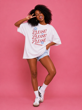 Camiseta Oversized Please, Please, Please!